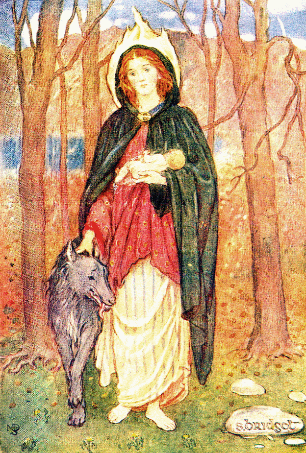 "St. Bridget of the Mantle", see linked article