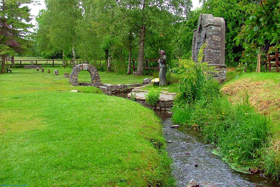 "St. Brdget's well sculpture near Kildare in Ireland"