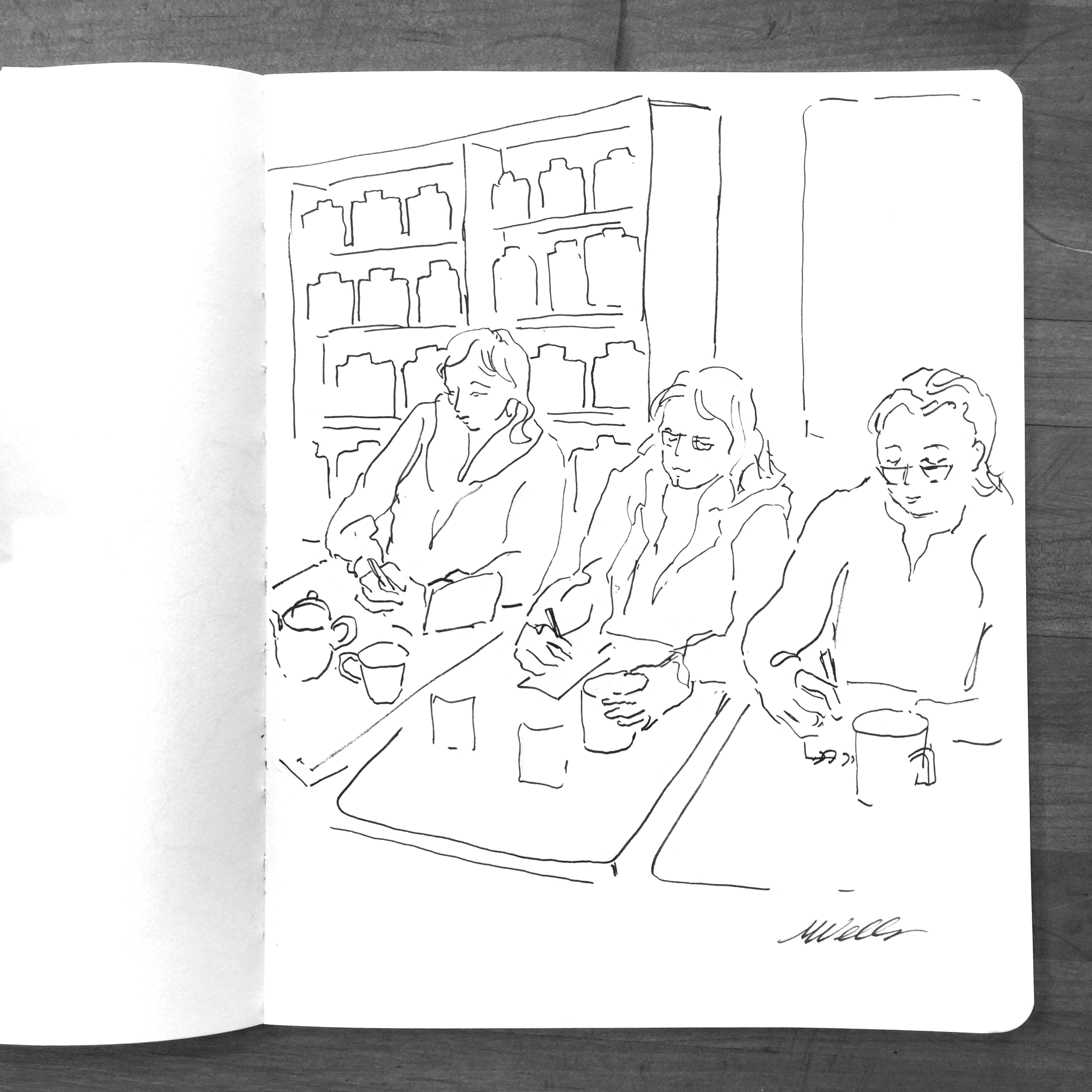 DUS "Capital Tea—3 Sketchers" by Marilyn