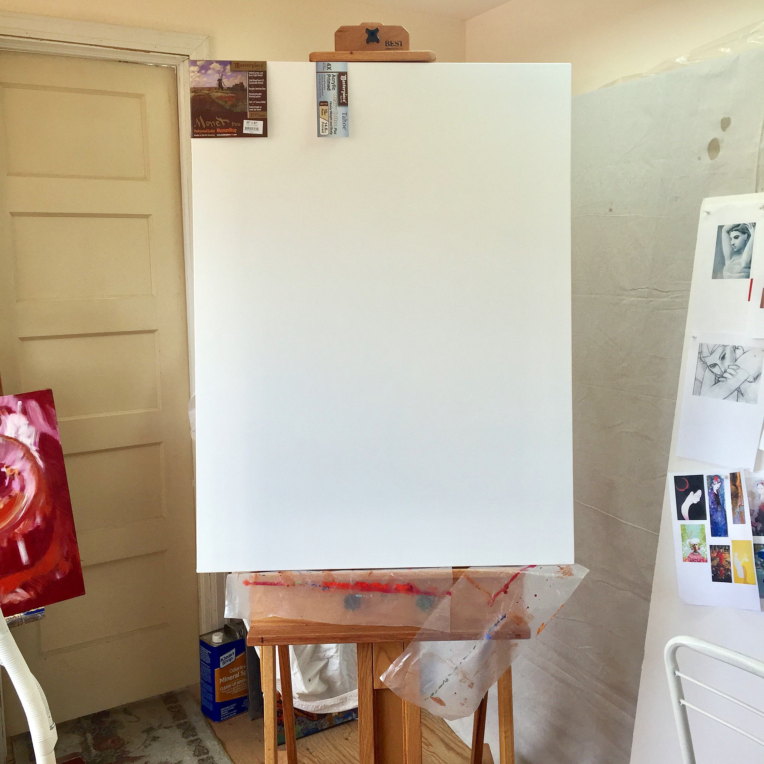 Blank white canvas 30" x 40"