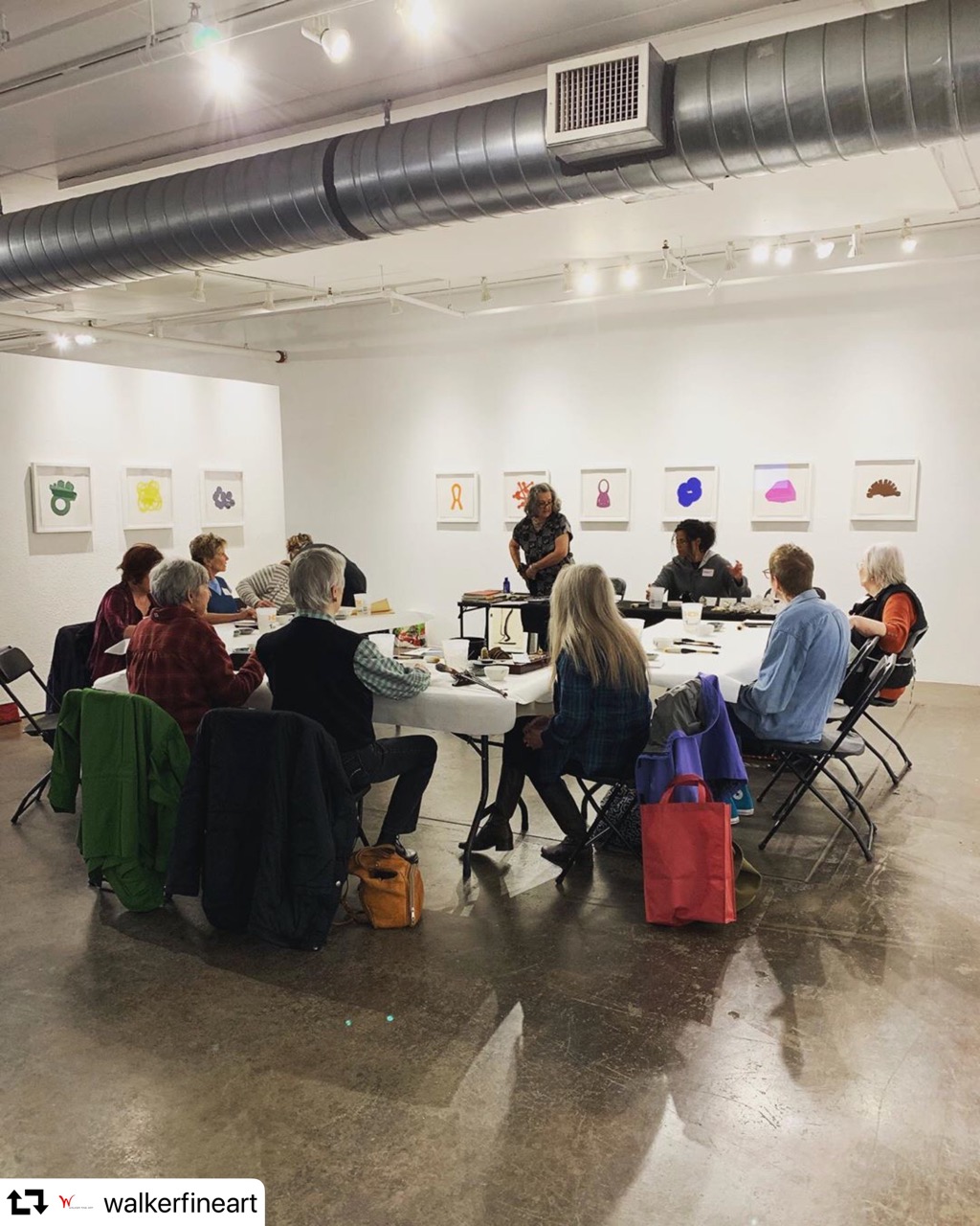 "Find Your Heart and Soul in Sumi e Brushwork" Workshop Group at Walker Fine Art, May 7, 2019