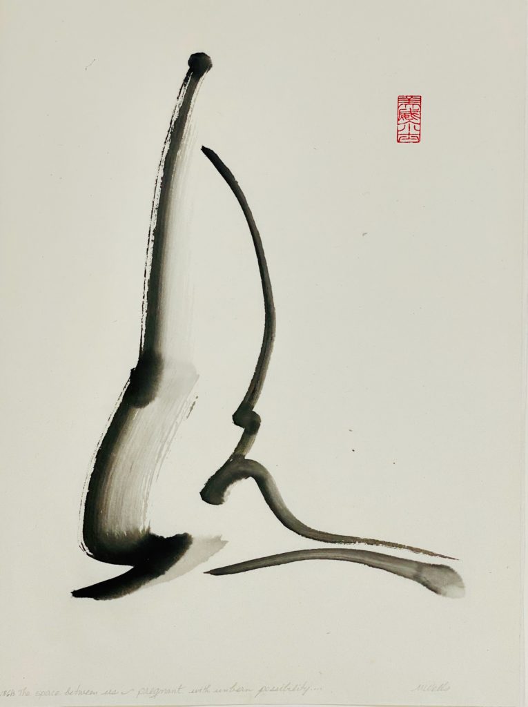 "Between Us" Abstract Sumi e by Marilyn Wells