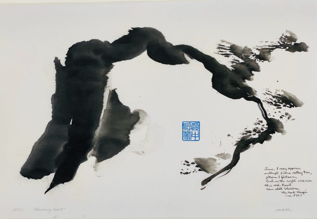 Abstract sumi e painting Marilyn Wells